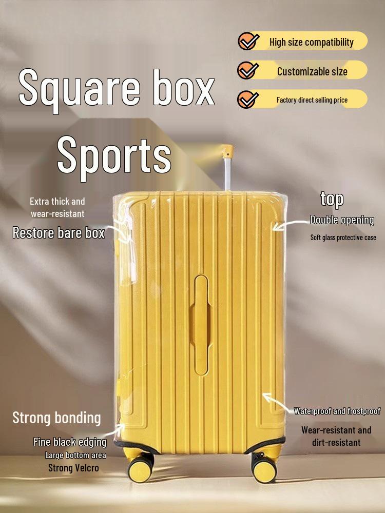 Transparent Waterproof PVC Luggage Protector for Trolley Suitcases - Wear-Resistant and Dust-Proof