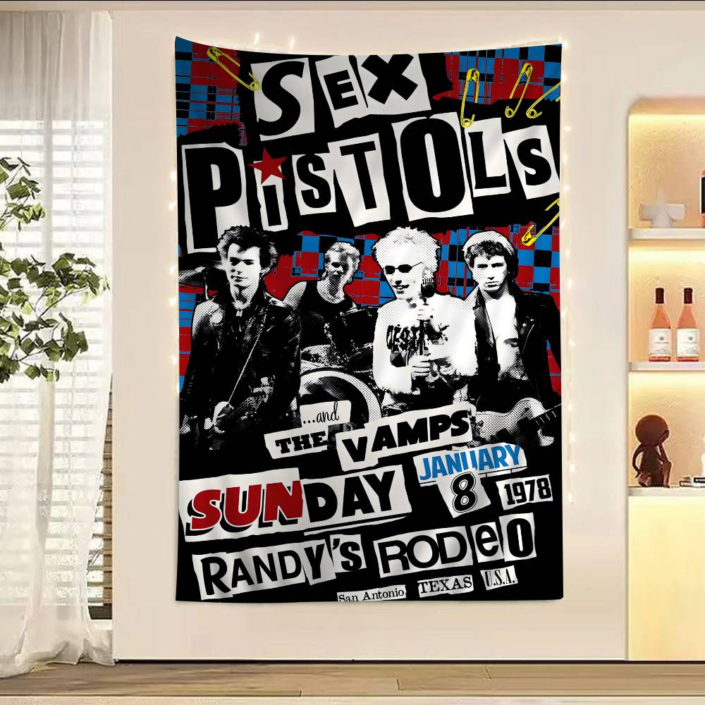 SSex PPistols Rock Band Printed Large Wall Tapestry Art Science Fiction Room Home Decor Decor Blanket