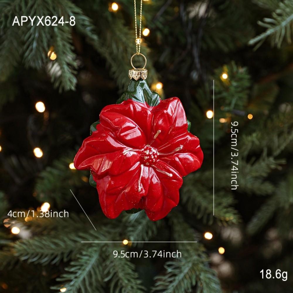 Red White Painted Christmas Ornaments Plastic DIY Christmas Tree Pendant Christmas Tree Hanging Ornaments