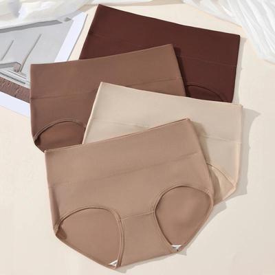 Damen Slips Hohe Taille Unterwäsche Atmungsaktive Baumwolle Mädchen Unterhosen Übergröße Einfarbiges Höschen Schlankmachende Damen Slips