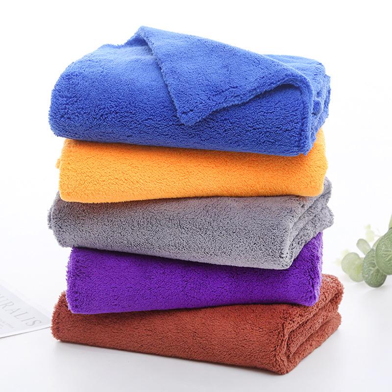 550g Coral Fleece Car Wash Towel - 40x40cm, Thick, Absorbent, Long Pile Cleaning Cloth
