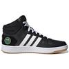 Adidas Neo Hoops 2.0 Mid Round Toe Lace-Up Shock Absorbing Non-Slip Wear-Resistant Basketball Shoes Men Sneakers Black White GY7616