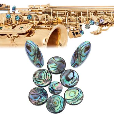 9 Stück Saxophon Klappenschlüssel Knopf Glatte Oberfläche Verschleißfest Einlagen Zubehör Abalone Muschel Saxophon Schlüssel für Alto