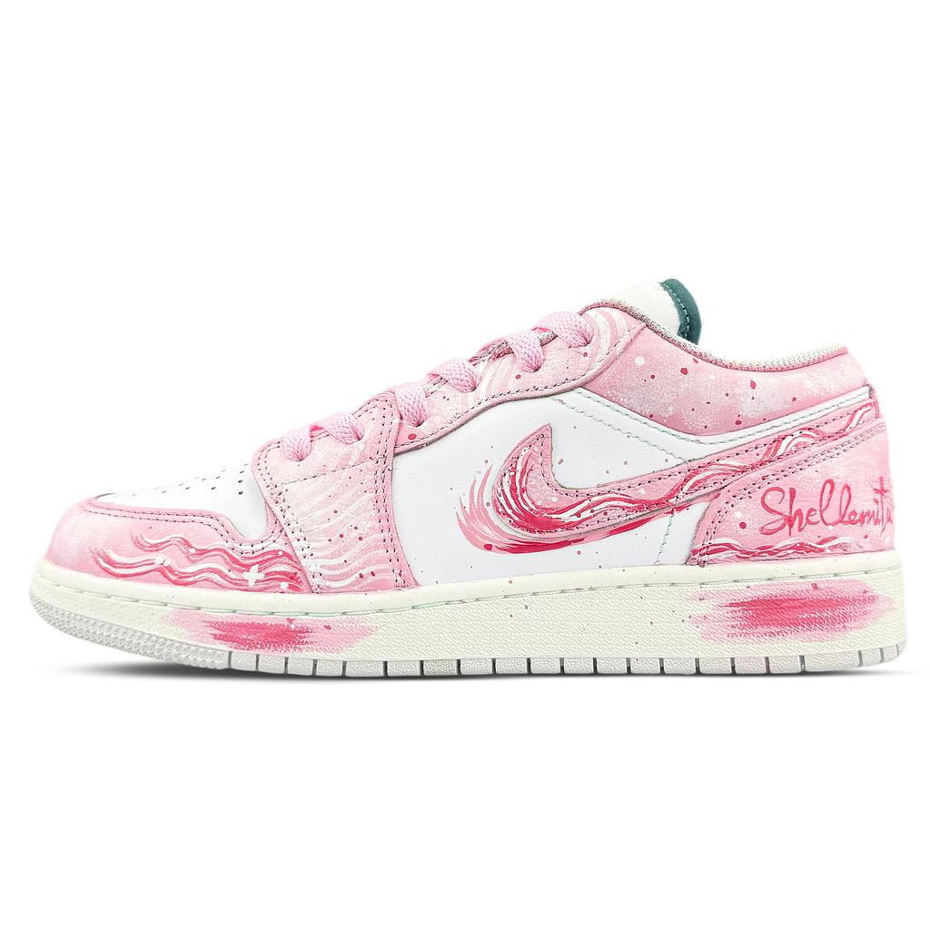 Jordan Air Jordan 1 Abrasion Resistant Low Top Vintage Basketball Shoes Unisex Cherry Blossom Pink FQ7687-300(Team1053-BOX)