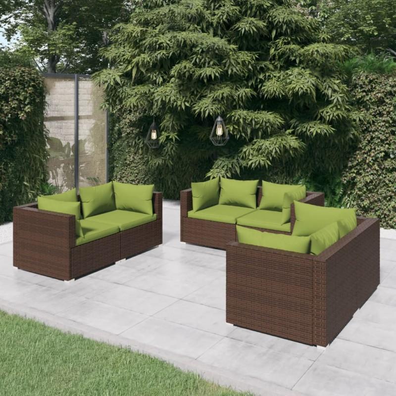 Day and Night - Day and Night Garden Furniture Set 6 Pieces and Brown Synthetic Rattan Cushions