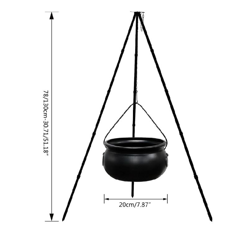 Witch's Brew Large Cauldron Decoration with LED Fire Effect