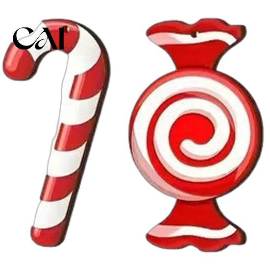Ornamenti da Appendere a Caramella a Bastoncino a Strisce Ornamenti di Caramelle di Natale, Bastoncini di Caramella alla Menta Rossi Bianchi Ciondoli in Legno, Decorazione per Feste Festive Decorazione per Albero per Natale
