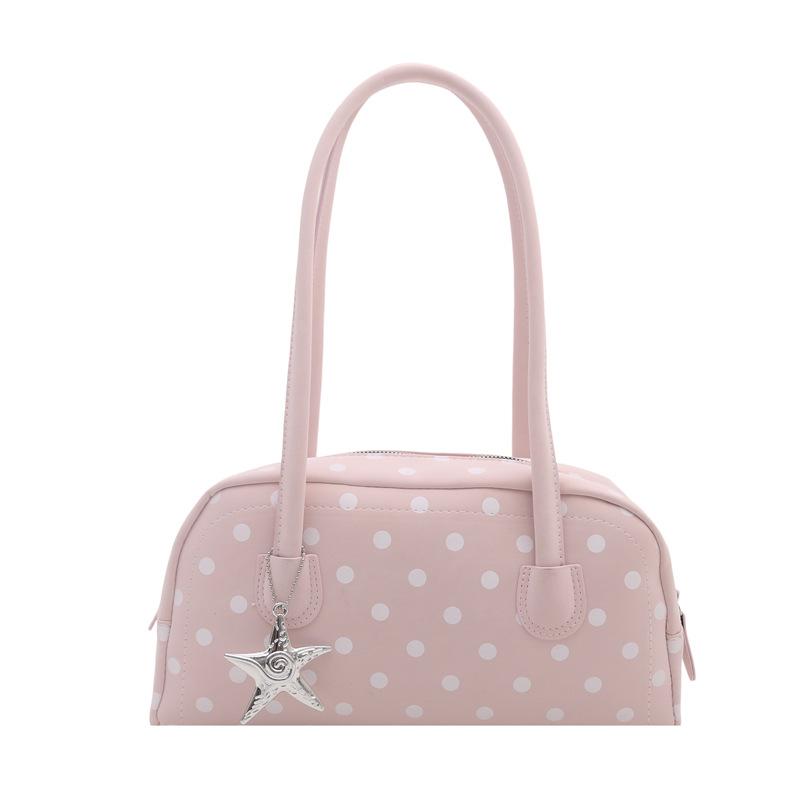 Women Polka Dot Large Capacity Single Shoulder Underarm Daily Commute Handbag