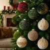 4pcs 8CM Christmas Ball Decoration Flocking Xmas Tree Hanging Pendants  Window Decoration