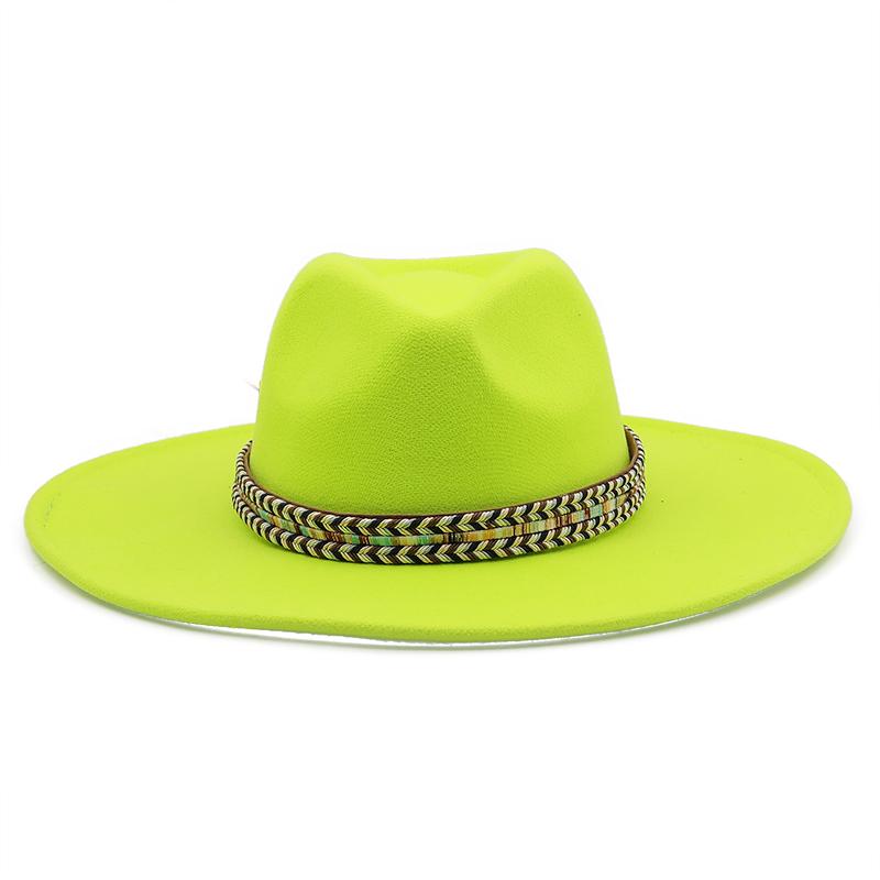 Toamnă iarnă bărbați fedoras pălărie de fetru pentru femei sombrero jazz pălărie melon pentru bărbați pălării de top vintage în aer liber cu bor mare 9,5 cm