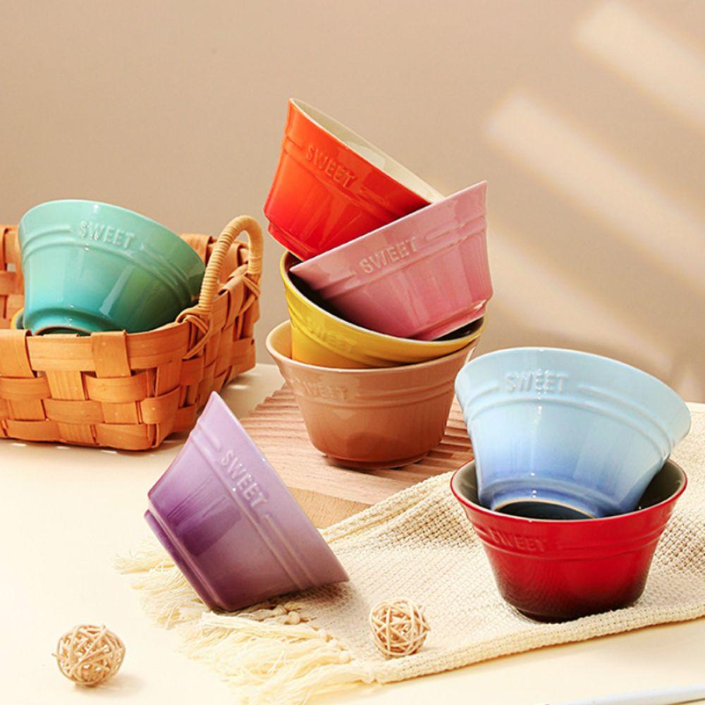 4.5 Inches Gradient Color Ceramic Rice Bowl Nordic Style Dessert Bowl Dining Bowl  Ice Cream
