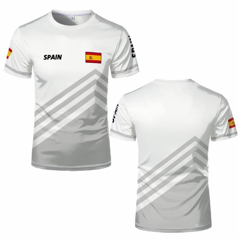 Maglia Grafica Bandiera Spagnola Moda Stampa Geometrica Asciugatura Rapida T-shirt Calcio Uomo Donna Sport Allenamento Casual Traspirante Top