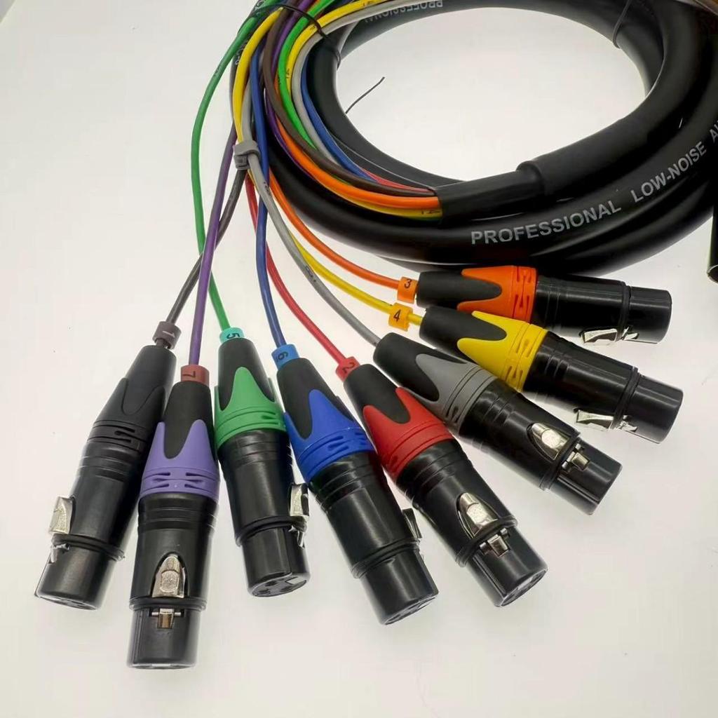 8-Core Multi-Channel XLR Microphone Cable Mixer & Stage Lighting Signal Amplifier