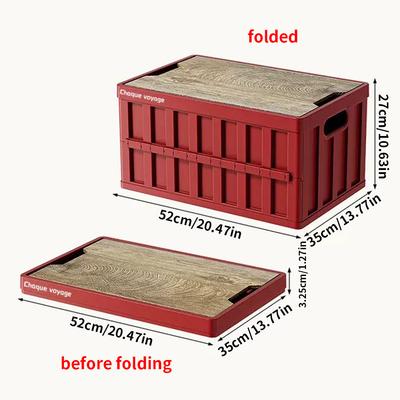 Space-Saving Collapsible Camping Storage Box, Sturdy Handles, Easy To Fold and Carry for Heavy Loads