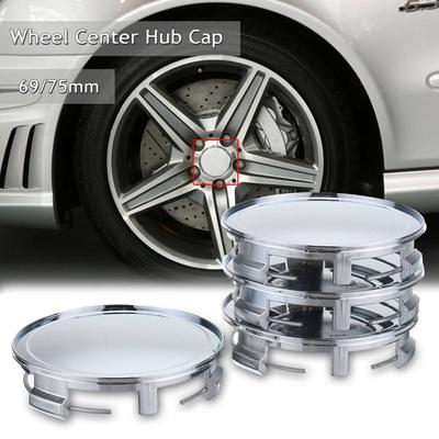 58mm Chrome Silver ABS Car Wheel Center Hub Caps Base Set of 4