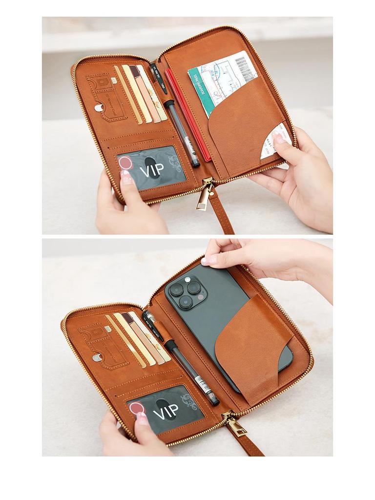 Multifunctional RFID Passport Holder & Travel Wallet with Zipper