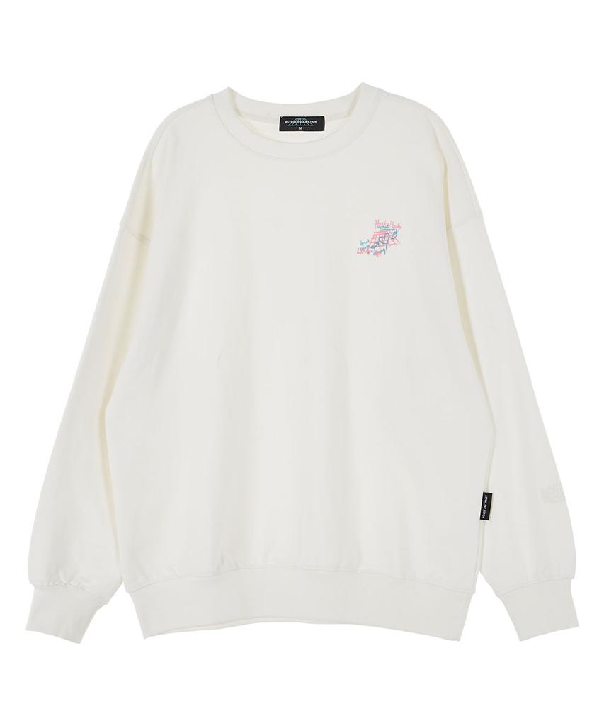 ASTRAL PROJECTION Graffiti Oversized Drop Shoulder Sweatshirt_White