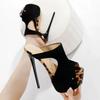 Fashion Sexy Leopard Print Peep Toe 16cm High Sandals Women Extreme High Heels Slippers Women Platform Sandals Summer Party Banquet Shoe
