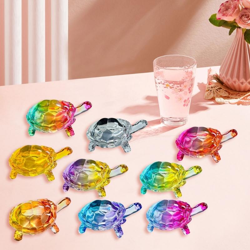 Handmade Glass Turtles Figurines Miniature Glass Turtles Figurine Glass Art Animal Figurine for Collectible,Home Decors