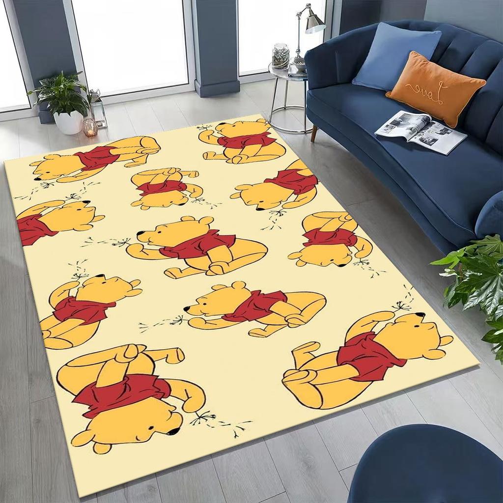 New Cute Winnie Pooh Bear Cartoon Rug for Bedroom Living Room Sofa Home Doormat Decor, Large Kids Play Non-slip Floor Mat