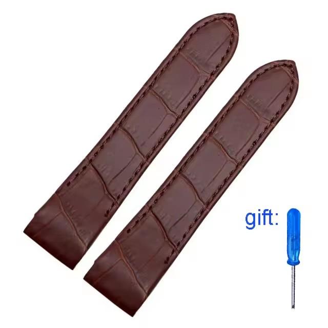 20mm 23mm Genuine Leather Watch Band for Cartier Santos 100 Watch Band Men Women Santos Glue Head Belt Folding Watch Straps