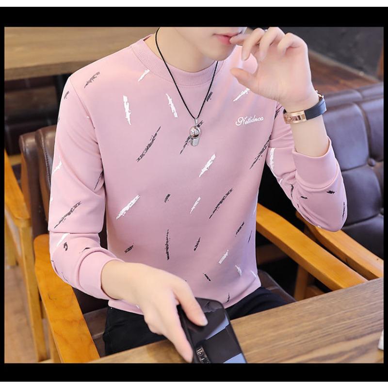 Men Casual Round Neck Long Sleeve Pullover Sweatshirt Daily Leisure Top