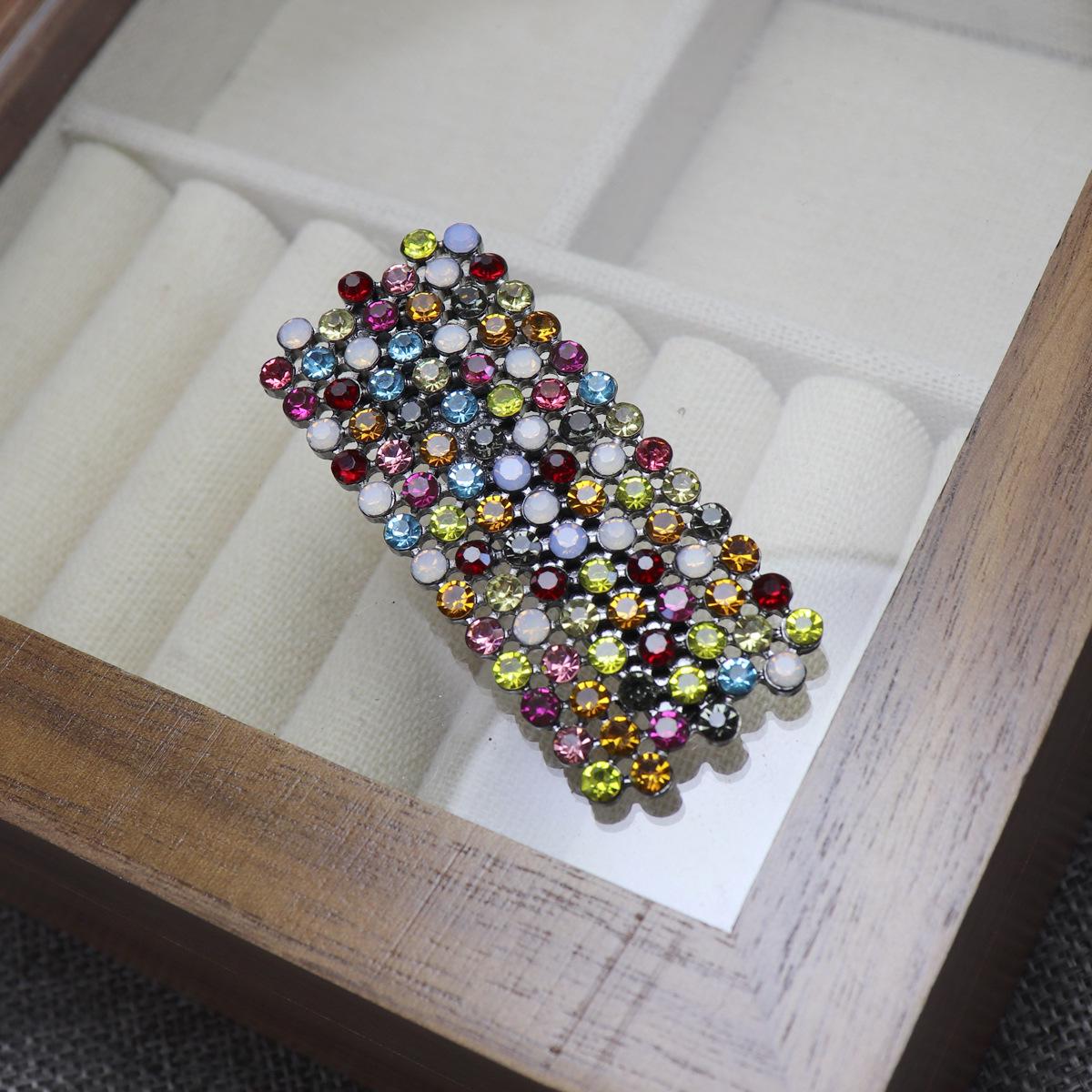 

Luxury Korean Hair Clips: Colorful Crystal Rhinestone Duckbill & Side Clips