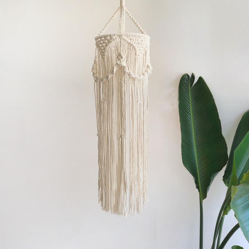 1Pc New Nordic Style Handmade Cotton Rope Woven Lampshade, Famous Star Lighting Pendant, Room Decoration Wall Hanging