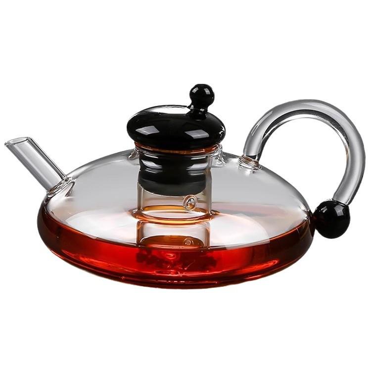 Nordic Style Smoke Grey High-Temperature Resistant Sage Glass Kettle Teapot Set
