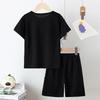 Boys Summer Solid Color Quick Drying Breathable Set Big Kids Loose Sports Running Hiking Outdoor Short Sleeved Shorts