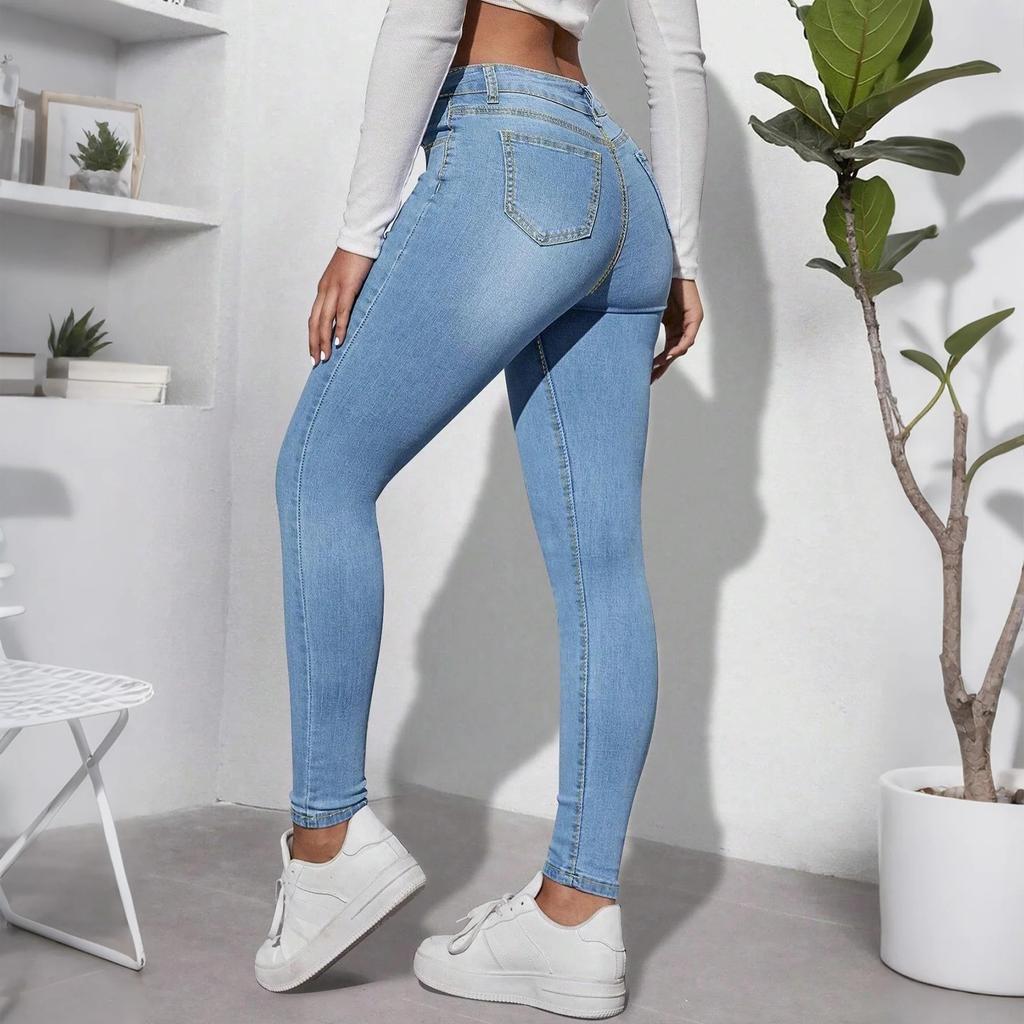 Kadın Bol ve Rahat Trend Rahat Moda Dar Kesim Bacak Kot Pantolon