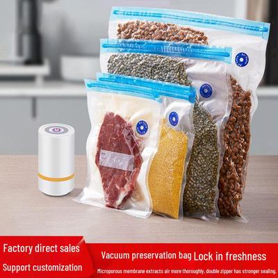 Yuesu Vacuum-Seal Mesh Food Bags - Transparent, Zippered, Air-Valve, Food-Grade Plastic