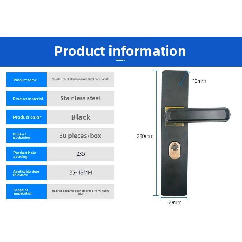 Mechanical Lock Accessories Thickened Panel Room Door Handle Stainless Steel Anti-theft Door Lock
