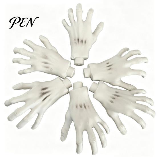 Retro Style Horror Ornaments 1 Pair Halloween Skeleton Hands, Realistic Plastic Zombie Life Atmospheric Bar Decor Items Size Severed Fake Hands