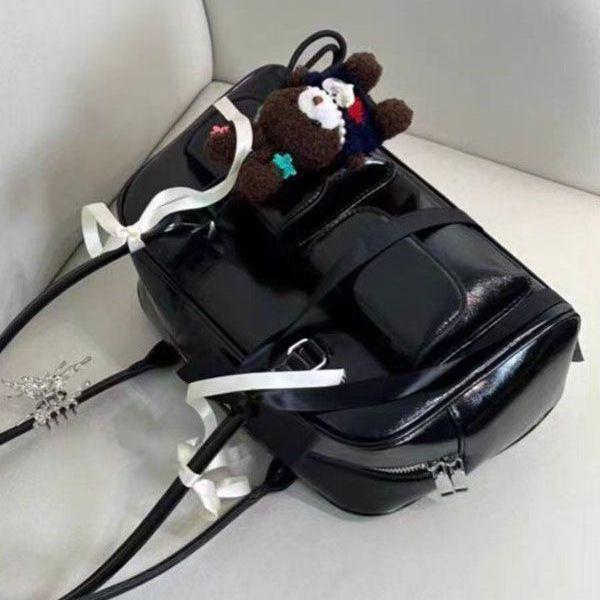 

Ретро вместительная сумка-боулинг из масляной вощеной кожи, трендовая корейская нишевая универсальная сумка подмышку, сумочка Random shoulder strap - no bag