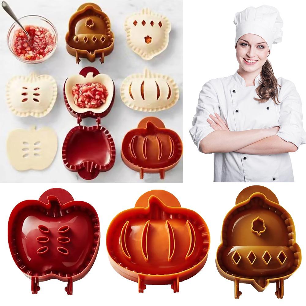 Imprint Clearly Fall Hand Pie Molds Set Pumpkins Hazelnuts Pie Top Cutter Pie Maker  Christmas