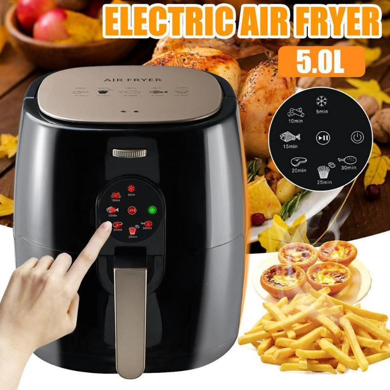 1350W 5L 360 Degree Multifunction Air Fryer Chicken Oil free Air Fryer Health Fryer Cooker Electric Deep Airfryer Electronic version