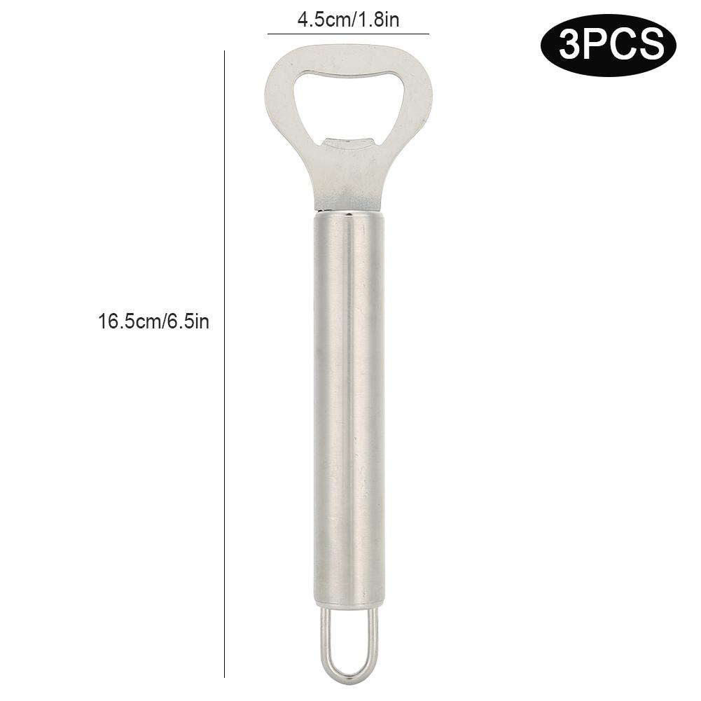 3Pcs Mini Portable Stainless Steel Beer Bottle Opener Manual Bottle Cap Remover For Beer Soda Beverage Bottles Home Kitchen