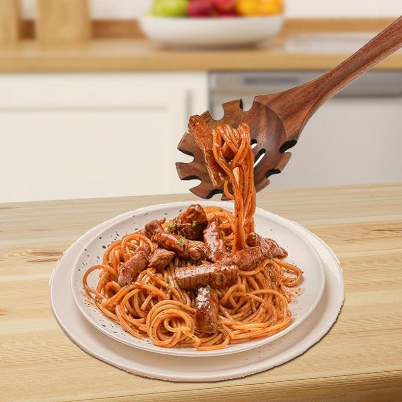 12.6 Inch Wooden Pasta Spoon Kitchen Long Handle Noodle Spoon For Mixing Stirring Tasting And Baking Cooking Pasta Tools