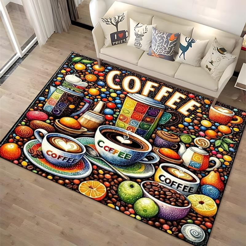 15 Size Coffee Cup Landscape Area Rugs Carpet for Home Living Room Bedroom Sofa Doormat Decoration Non slip Kids Mats Gifts