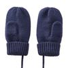 MIKI HOUSE Knitted Mittens with Solid Cable for Boys and Size S Navy Drawstring, Color, Knit, Girls, Baby, Kids, Children's Clothing, (1-3 Years),