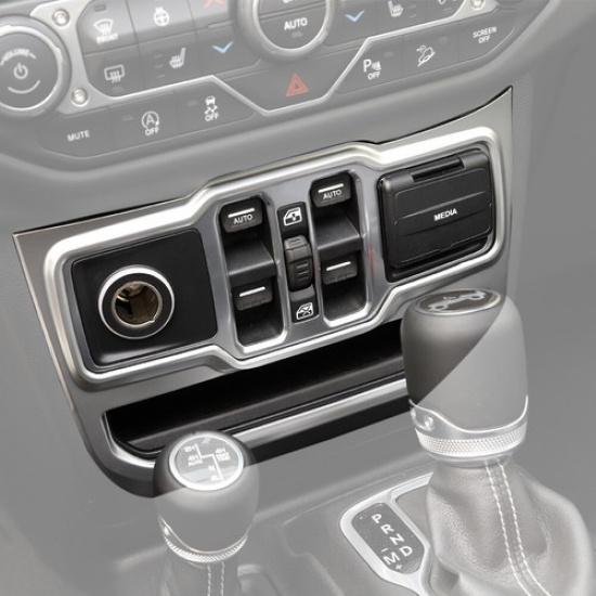 Auto Door Window Control Switch Panel Cover For 2018-20 Jeep Wrangler JL Sliver
