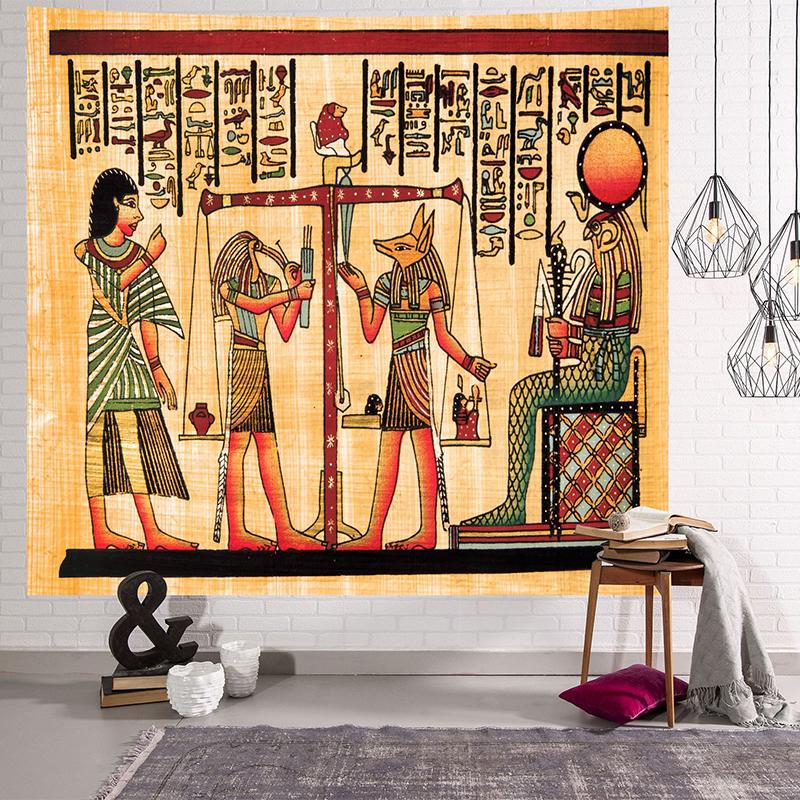Oude cultuur print hippie geel oud Egyptisch wandtapijt wandhanger Egyptisch wandtapijt wandbekleding huisdecoratie vintage