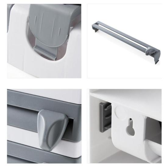 Cling Film Storage Rack Roll Paper Towel Holder Shelf Wrap Cutter Kitchen Tool