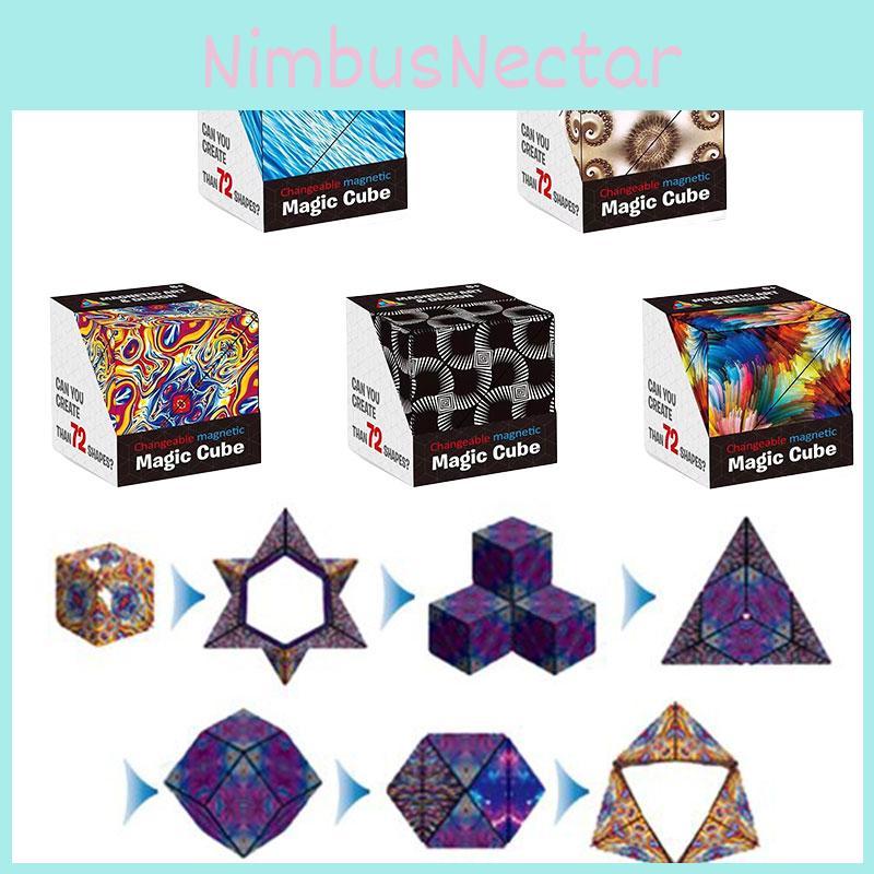 Children's 3d Magnetic Geometric Cube Puzzle Toy Transformable And Interactive