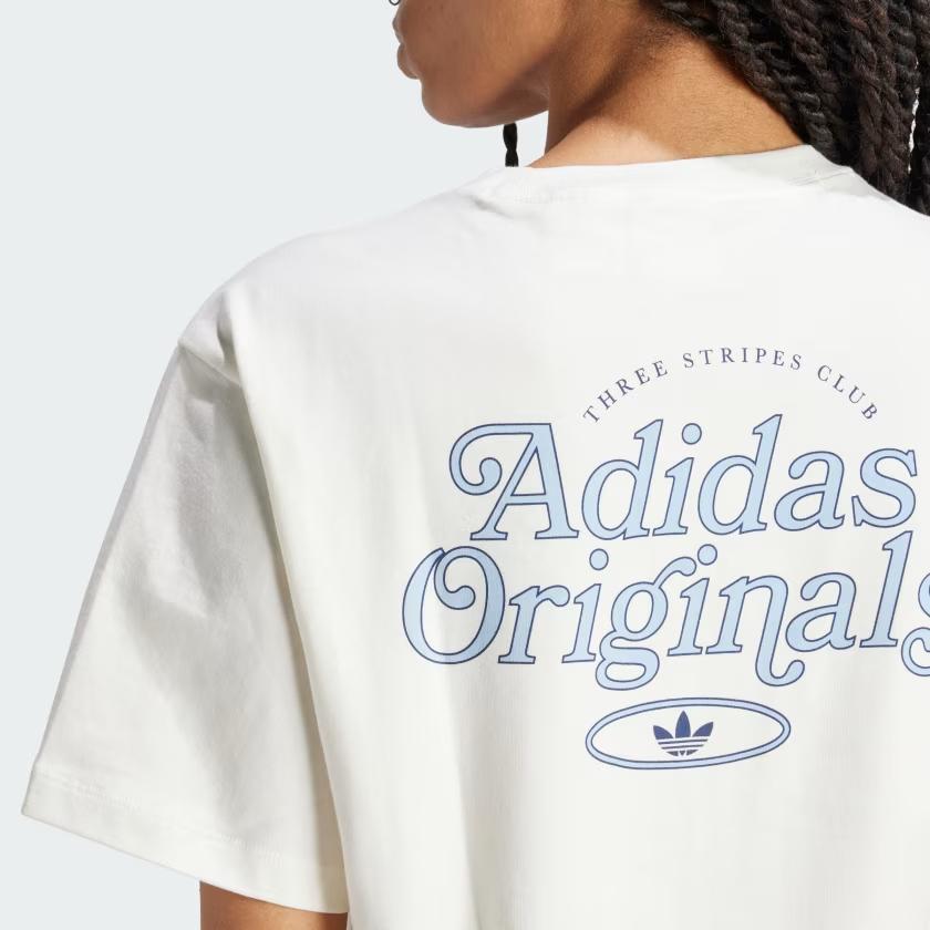 Adidas Originals Logo Crew Neck Casual Tee Women Tops White IR7473