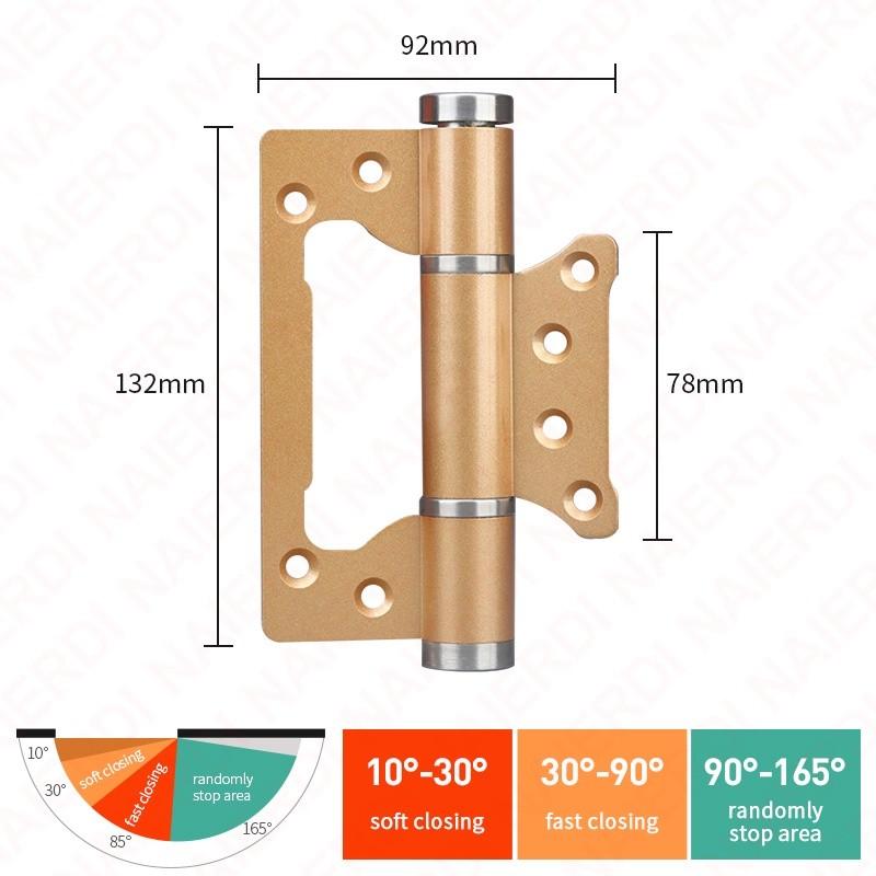 2 Pieces Soft Closing Door Hinge Automatic 90° Positioning Hydraulic Door Closer 5 Inch Adjustable Door Closer Hardware