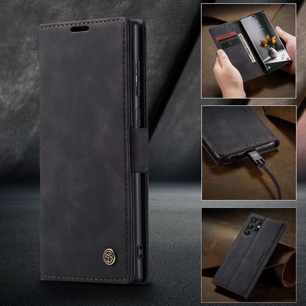Suitable for Samsung S22Ultra phone case, Galaxy A53 phone leather case, S21FE flip cover with card slot protective case