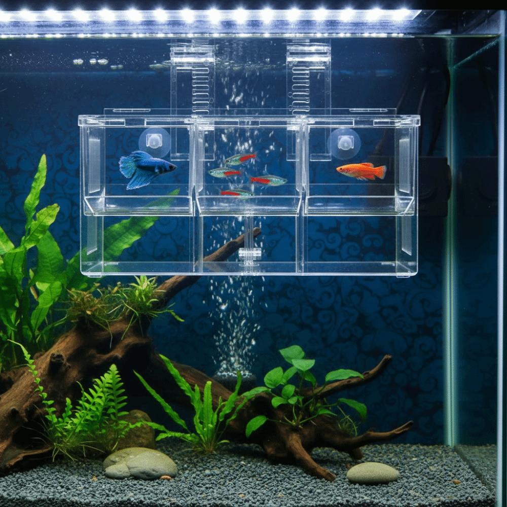 Highly Transparent Fish Breeding Box Acrylic Suspension Aquarium Isolation Box Double Layer Hatching Incubator Guppies Breeding