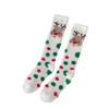 Women's Cute Reindeer & Snowman Coral Fleece Mid-Calf Socks - Thick, Lined for Autumn & Winter